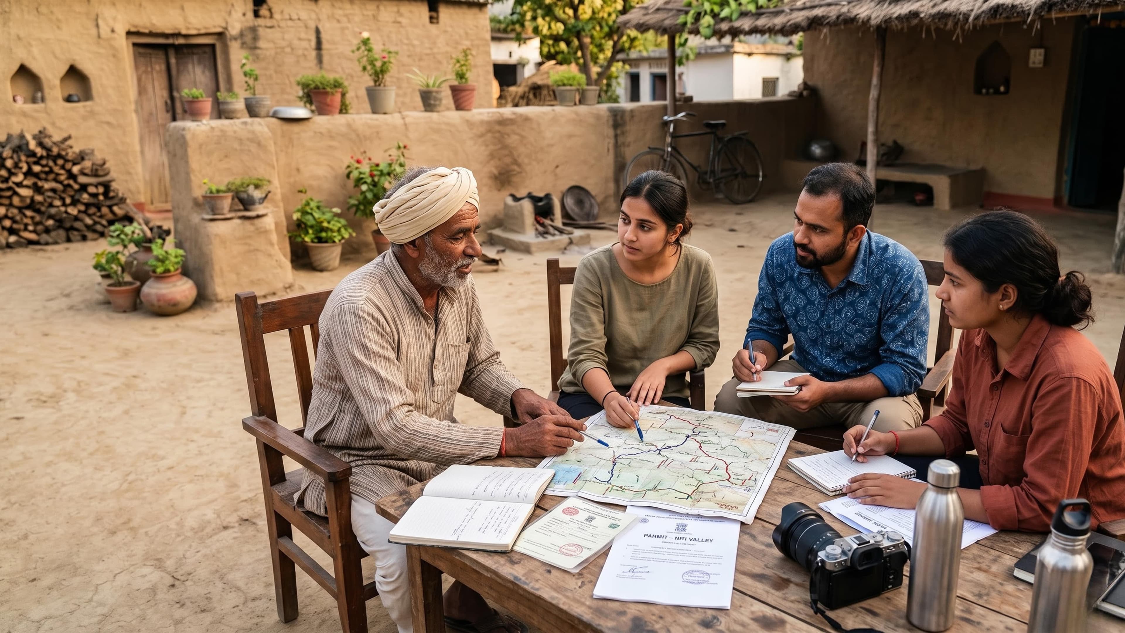 The Foxpels Team on the Ground · Route Planning Session